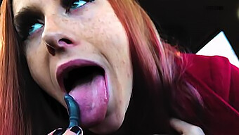 Redhead Sucks And Licks Tiny Penis With Enthusiasm