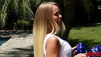 Busty Cheerleader Gets Her Tight Asshole Filled With Cum